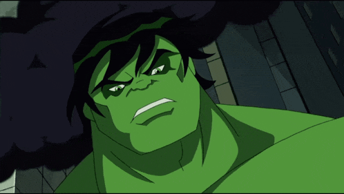 a close up of a cartoon character 's face