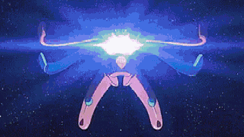a cartoon character is flying through the air with a light coming out of it 's mouth .