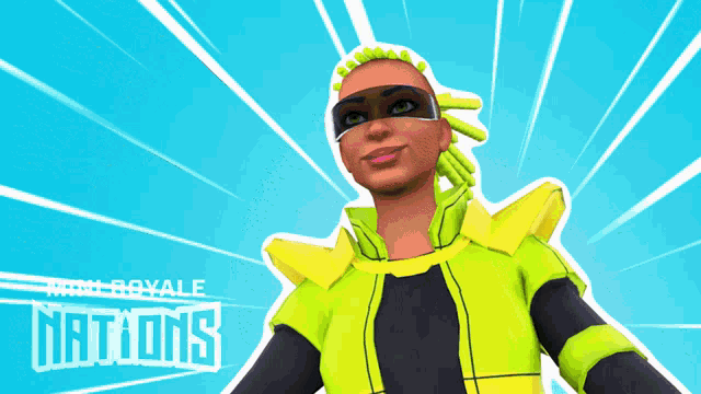 a video game character with the word nations in the corner