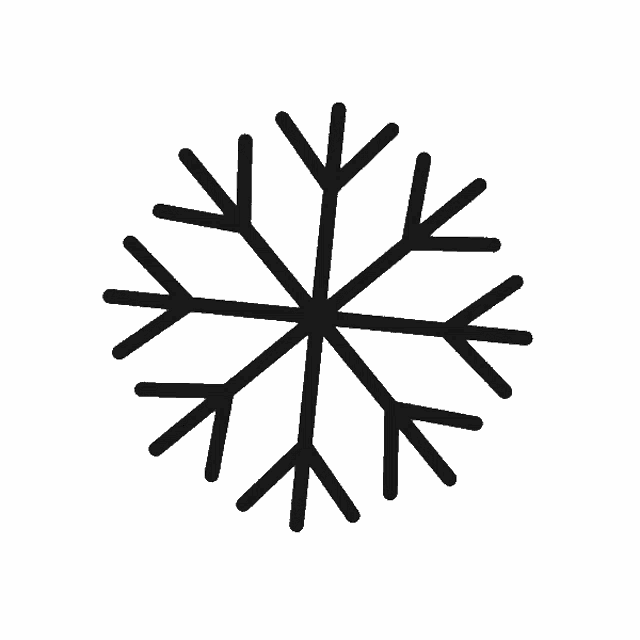 a black and white snowflake with a white background