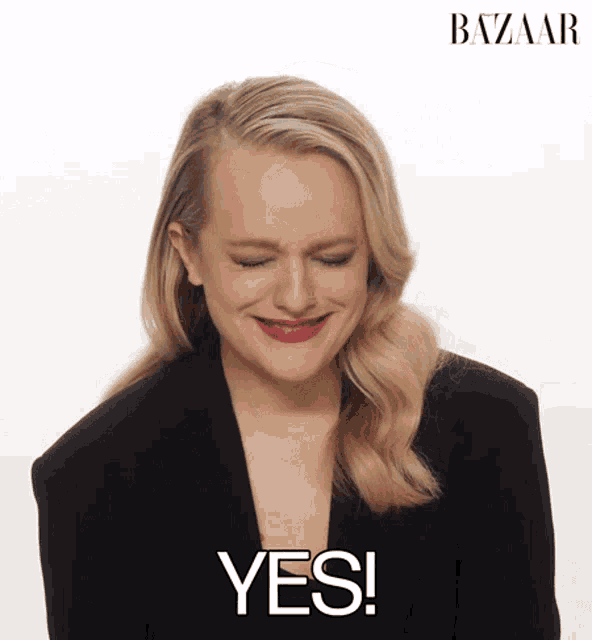a woman with her eyes closed and the word yes on her face