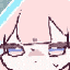 a pixel art drawing of a girl wearing glasses and sunglasses .