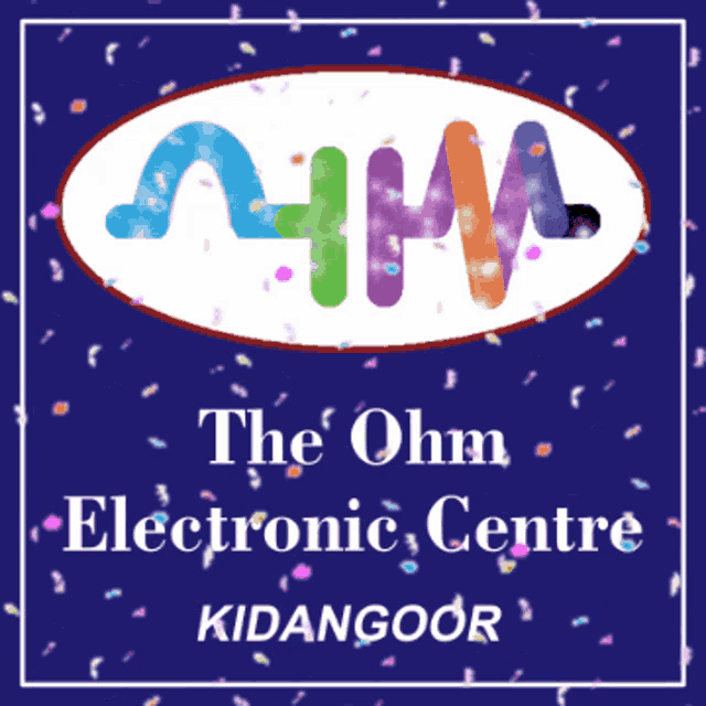a logo for the ohm electronic centre kidangoor