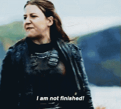 a woman says i am not finished in a cartoon