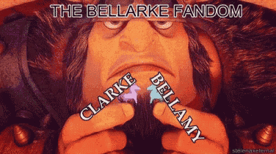 a cartoon character with the words " the bellarke fandom " on top