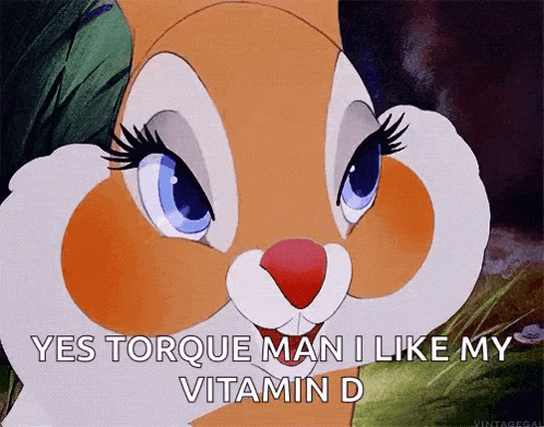 a bunny rabbit says yes torque man i like my vitamin d