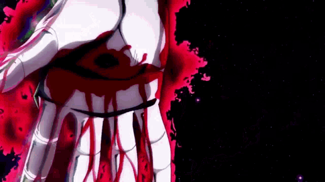 a close up of a person 's torso with blood coming out of it and a black background .