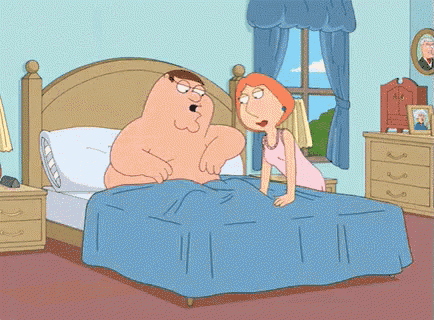 a cartoon of peter griffin and lois griffin having sex