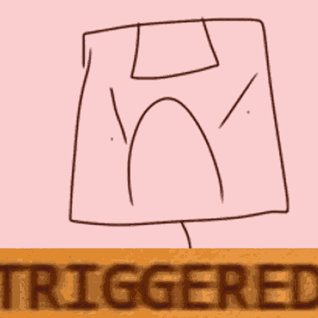 a drawing of a person 's butt is next to the word triggered