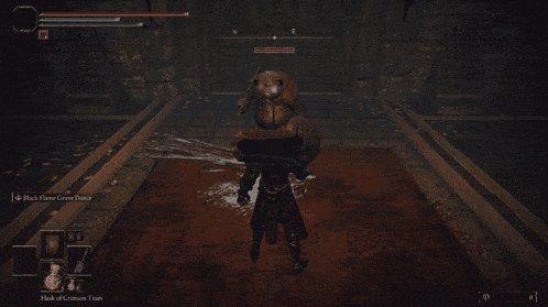 a screenshot of a video game that says " black flames great tower " on the bottom