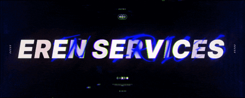 eren services is written in white on a dark blue background