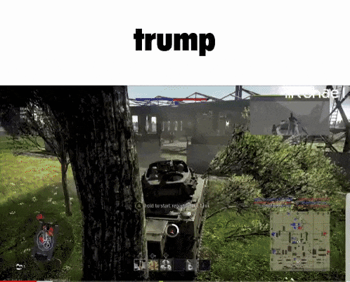 a screenshot of a video game with the word trump on the bottom