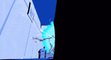 a blue background with a few lines of lightning