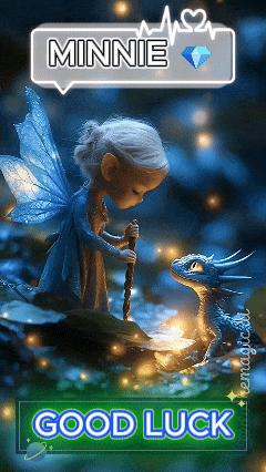 a picture of a fairy and a dragon with the name minnie on it