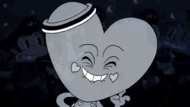 a cartoon heart is holding a yellow flower and smiling