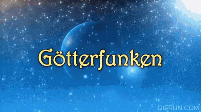 a blue background with the words gotterfunken in gold letters
