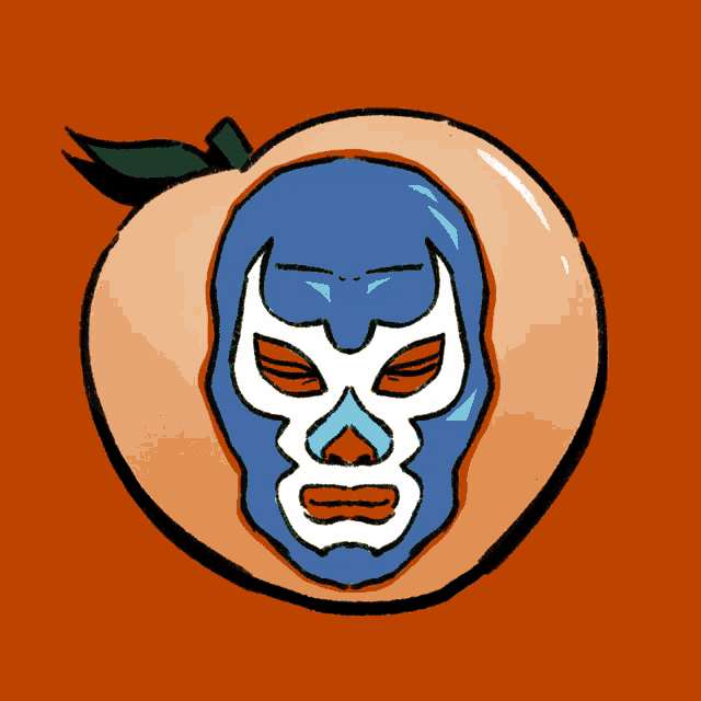a peach with a mask on it and the words finish the fight georgia below it