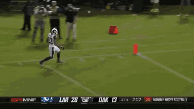 espn minif shows a football game between the rams and the cowboys