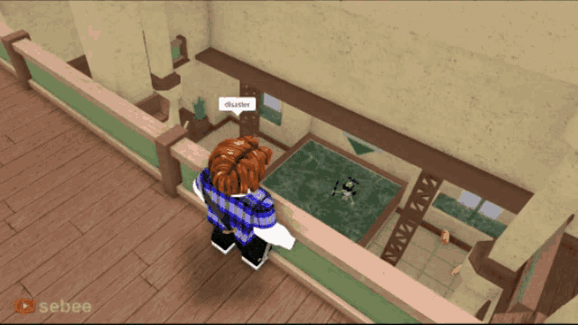 a person in a video game says disaster in a speech bubble