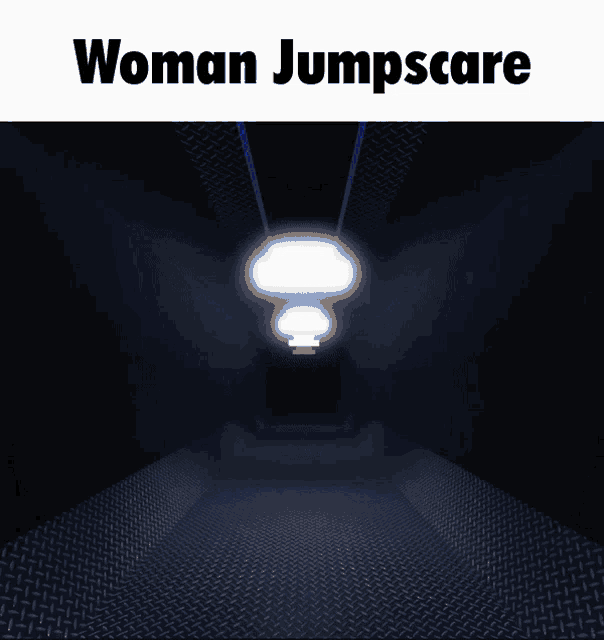 a cartoon character with blue hair and a mushroom hat says woman jumpscare