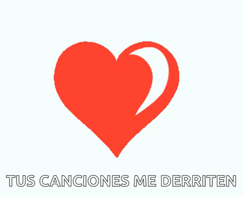a bloody heart with the words tus canciones me derriten below it