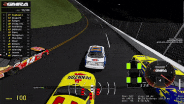 a gmra racing game is being played