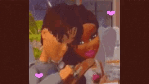 a cartoon of a man and a girl kissing with a speech bubble that says `` i love you '' .