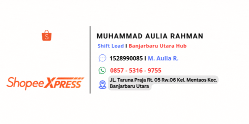 a muhammad aulia rahman email signature with a shopping bag on it