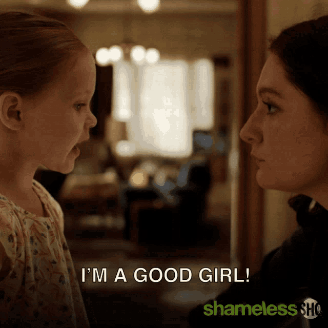 a poster for shameless shows a little girl and a woman