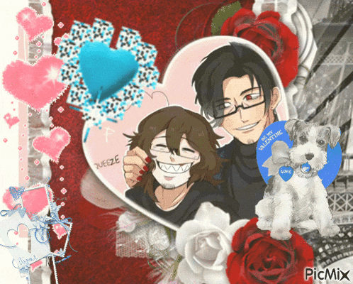 a picture of a man and a girl with a valentine 's day card that says squeeze