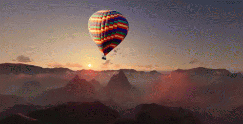 Hot Air Ballloon Flying GIF - Hot Air Ballloon Flying Sky GIFs