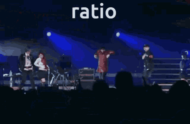 a blue background with the word ratio in white