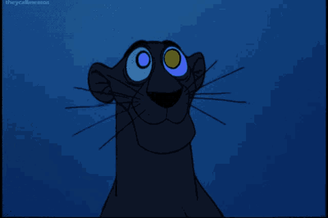 a picture of a panther with blue eyes and the words theycallmemes below