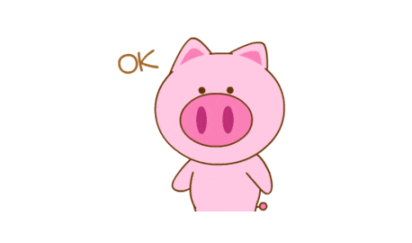 a pink pig is giving an ok sign