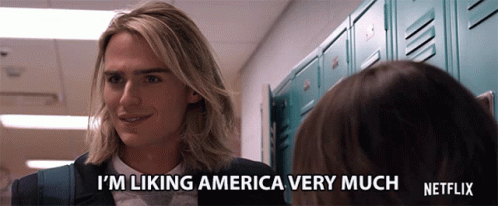 M Liking America Very Much New Here GIF - M Liking America Very Much New Here Loving The Country GIFs