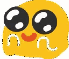 a yellow smiley face with big eyes and a smile on it .