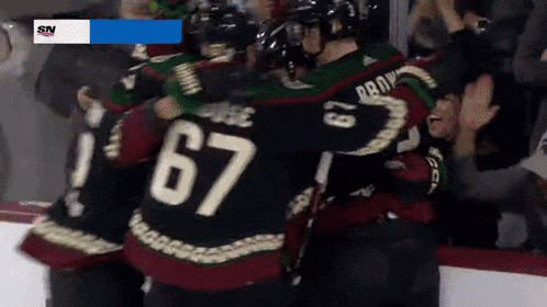 a hockey player with the number 67 on his back
