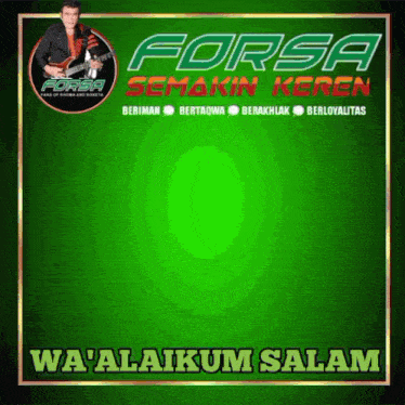 a forsa semakin keren advertisement with a man playing a guitar