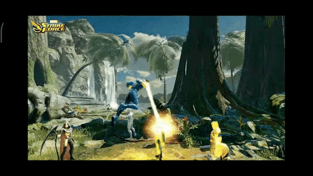 a video game called strike force is being played on a computer