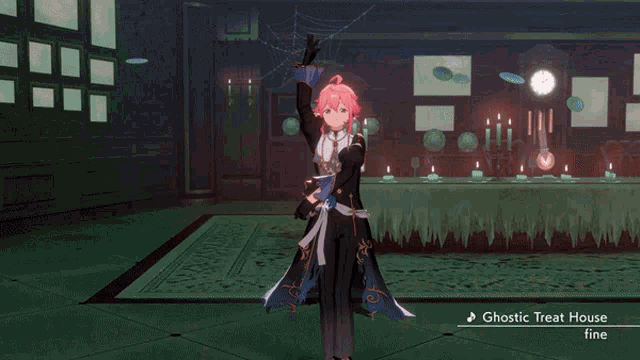 a screenshot of a video game called ghosts treat house fine