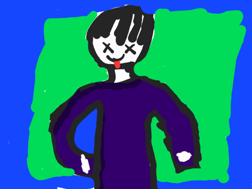 a child 's drawing of a person with a dead face