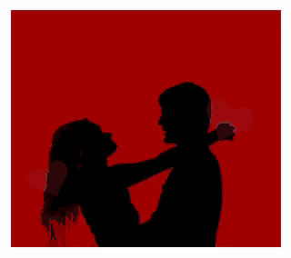 a silhouette of a man and woman kissing with the words i love you below them