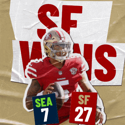 a poster of a football player with sea 7 and sf 27 written on it