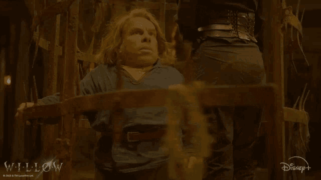 a man is in a cage with the word willow on the bottom