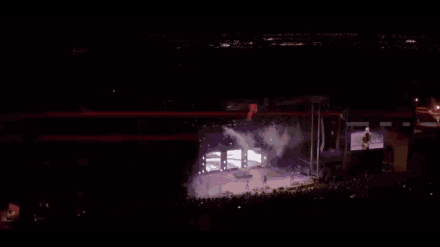 an aerial view of a stage at a concert with the letters vp on it
