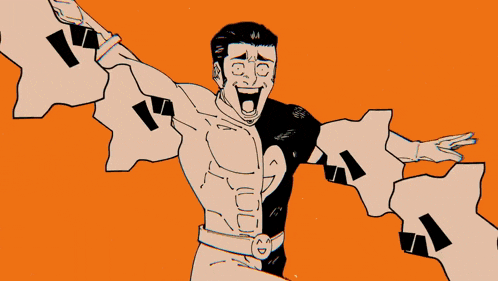 a black and white drawing of a man with a speech bubble that says ' a ' on it