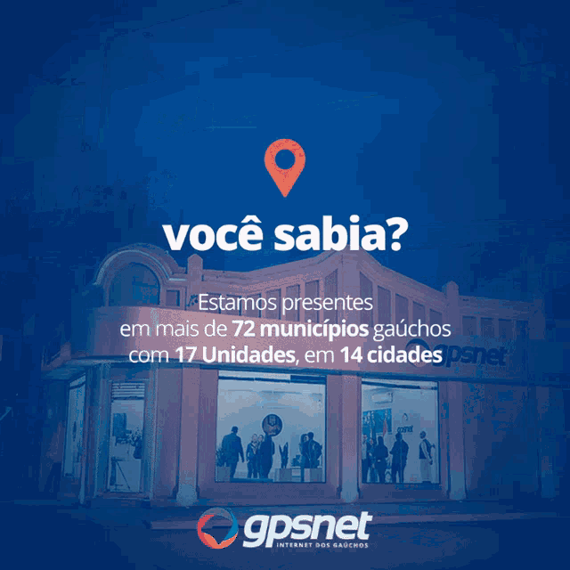 a blue background with gpsnet internet dos gauchos on it