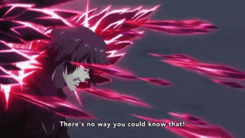 a man is surrounded by red lightning and says there 's no way you could know that ..