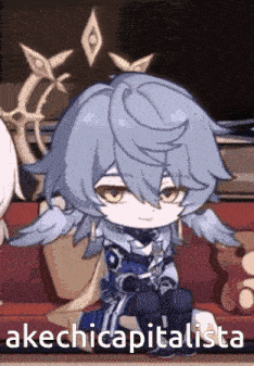 a cartoon character is sitting on a couch with the words " akechicapitalista " below him