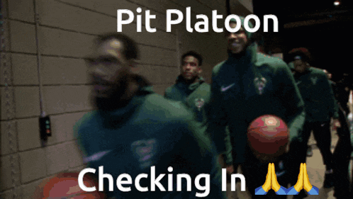 pit platoon checking in with a group of people